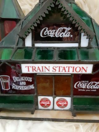 1997 THE COCA - COLA STAINED GLASS TRAIN STATION - LIGHTS UP - FRANKLIN 3