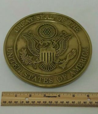 Solid Brass 6.  5 " Presidential Trivet Great Seal Of Usa - Virginia Metalcrafters