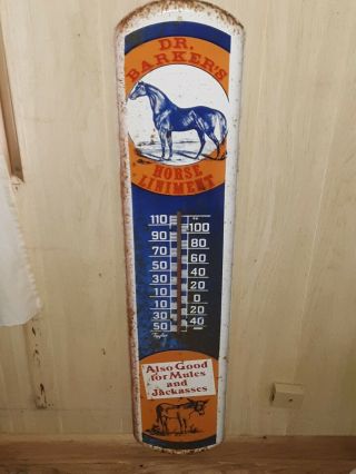 Dr.  Barkers Horse Liniment 39 " Thermometer,  For.