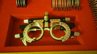 Vintage Optical Test Lenses & Trial frames in Wooden carry box 2