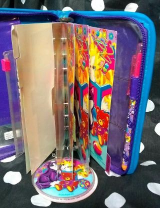 Vintage Lisa Frank Playtime Kittens Toys Zip Up Planner Binder W/ Tag Pen Pouch 3