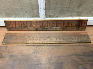 Vintage White Horse Cellar Wood Distillers Old Scotch Whiskey Wine Cellar Decor