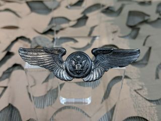 World War 2 U.  S.  Army Air Corps Aircrew Wings Sterling Silver Clutch Back 3 Inch