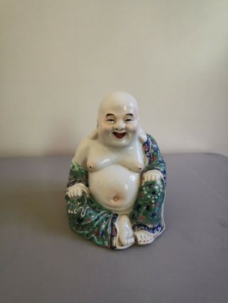 Antique Chinese Porcelain Buddha Figurine,  Wei Hong Tai,  Republic Of China.