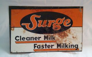 Vintage Surge Advertising Tin Sign Dairy Farm Collectable