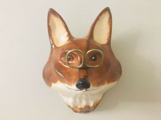 Fox Wall Pocket String Holder Babbacombe Pottery Philip Laureston With Scissors