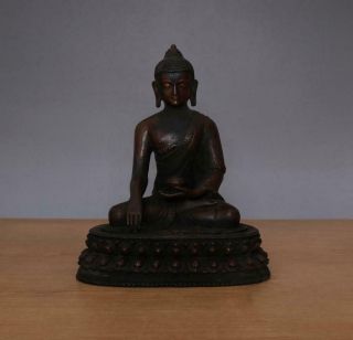 21cm Fine Antique Chinese Bronze Or Copper Sakyamuni Buddha Statue