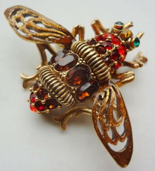 Retired Joan Rivers Large 2 3/8 " Queen Bee Gorgeous Cut Crystals Brooch -