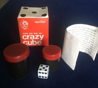Vintage Magic Trick Crazy Cube Die Prediction By Royal Magic N.  O.  S.  1970 
