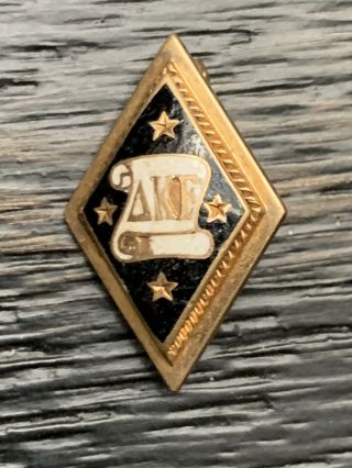 Delta Kappa Epsilon Fraternity Pin - 1942 Solid Gold With Enamel 4.  2 Grams