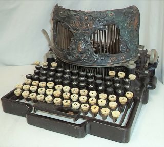 Scarce Bar Lock 4 Antique Typewriter Barlock With Copper Shield