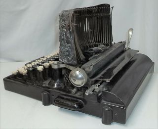scarce Bar Lock 4 antique typewriter Barlock with copper shield 2