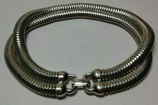 Vintage Sterling Silver 925 Forstner Double Snake Chain Bracelet 28.  9 Grams