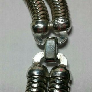Vintage Sterling Silver 925 Forstner Double Snake Chain Bracelet 28.  9 Grams 3