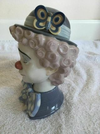 Lladro Sad Clown with Bowler Hat,  Bow Tie and Butterfly 5611 w/Base 2