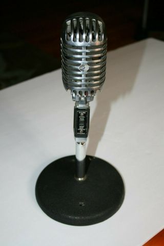 Shure Vintage Microphone Model Pe - 55 With Stand