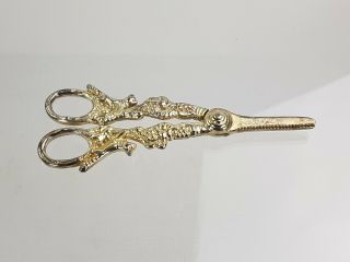 Italian Vintage Nickel Silver Grape Vine Snips Scissors 3