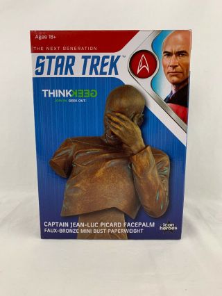 Star Trek Tng Captain Picard Facepalm Bust Bronze Ed.  Thinkgeek Limited 0682