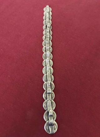 Vintage 925 Sterling Silver Mexico Hook Design Link Men’s Bracelet Or Anklet 9”