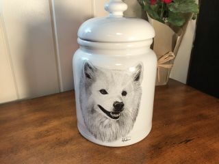 Vintage The Best Of Show Rosalinde Porcelain American Eskimo Dog Cookie Jar