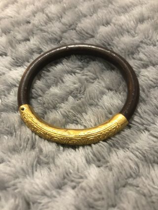 Antique Chinese 22k Gold Rattan Bamboo Children’s Bangle