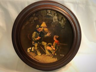 The Old Scout Norman Rockwell Boy Scout Plate,  Van Hygan & Smythe Wood Frame