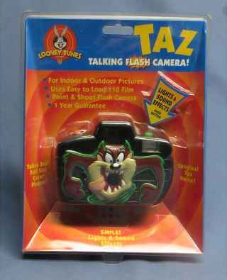 Vintage Looney Tunes Taz Talking Real 110 Flash Point & Shoot Camera Nip