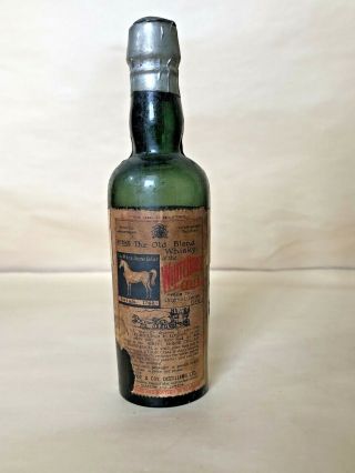 Vintage 1921 White Horse Scotch Whiskey Miniature Glass Bottle Prohibition