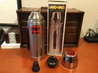 Vintage Uno - Vac 1 Quart Thermos Stainless Steel Unbreakable Vacuum 270 - Ss