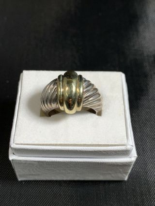 David Yurman Vintage 18kt Gold & Sterling Silver Cable Ring Size 5.  5
