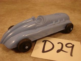 D29 Vintage Lido Blue Hard Plastic Toy Race Car 4