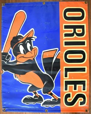 Vintage Baltimore Orioles Bird Baseball Park Camden Yards 1992 Banner Flag