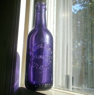 Rutland,  Vt Marble City Bottling Amethyst Purple Hand Blown Soda Bottle
