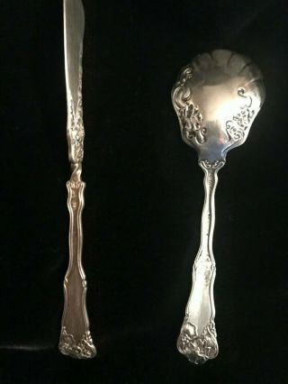 WM Rogers 1904 Turned Handle Master Butter Knife & Berry Spoon - Lovely 3