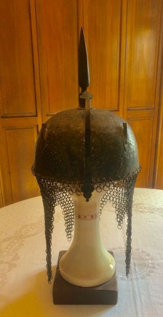 Vintage Indo Persian Islamic Kulah Khud Battle Warrior Helmet Etched Ottoman 2