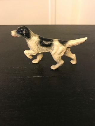 Vtg Hubley Cast Iron Paperweight Dog Figurine Setter Pointer Hunting 3.  25 " X 2.  5 "