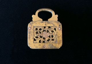 MING/QING DYNASTY 17th Century Chinese Jade and Gilt Bronze Belt Hook / Pendant 2