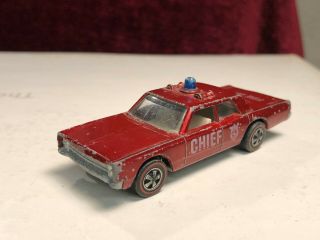 Hot Wheels Redline Fire Chief Cruiser Red Usa Base Plymouth Fury 1970