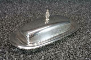 Wm Rogers 987 Silver - Plated Covered Butter Dish With Glass Insert