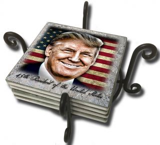 45th President Of The United States Donald Trump Victory Sandstone Coaster Set