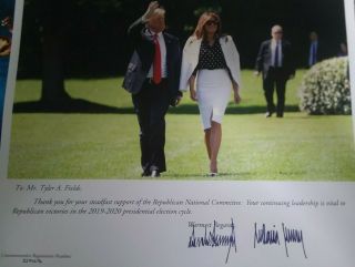 President Donald Trump & Melania Trump Signed 8x10 Photograph Dual Autograph