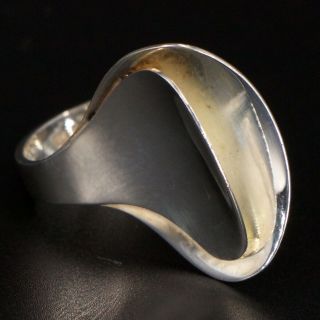 Vtg Sterling Silver - Finland Kaunis Koru Modernist Tapered Ring Size 7.  25 - 9g