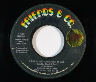 Funk 45 Esther Williams Last Night Changed It All On Friends & Co.  Nm