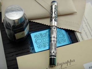 Montegrappa Kazan Limited Edition 300 Fountain Pen Sterling 925 Silver Overlay