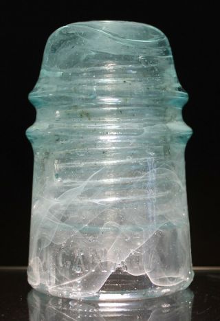 Milky Aqua Cd 121 ‘b.  T.  C.  ’ Blot Out Canada Toll Glass Insulator