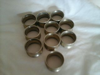 Vintage Set Of 10 Epns Silver Plated Napkin Rings