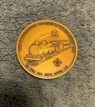 Bsa Boy Scout Train Coin 5,  Lake Bonneville Council,  Fos Century Club Donation