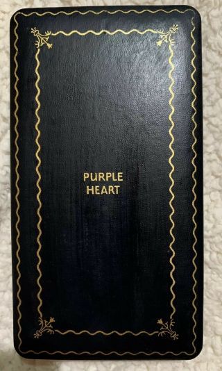 Vintage Ww2 Wwii Purple Heart Medal Box Coffin Case Only Empty Militaria