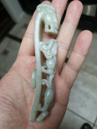 Philip’s Carmel Old Estate Chinese 12cm Jade Dragon/son Buckle Asian China