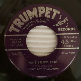Sonny Boy Williamson Nine Below Zero Mighty Long Time Trumpet 166 Blues 45
